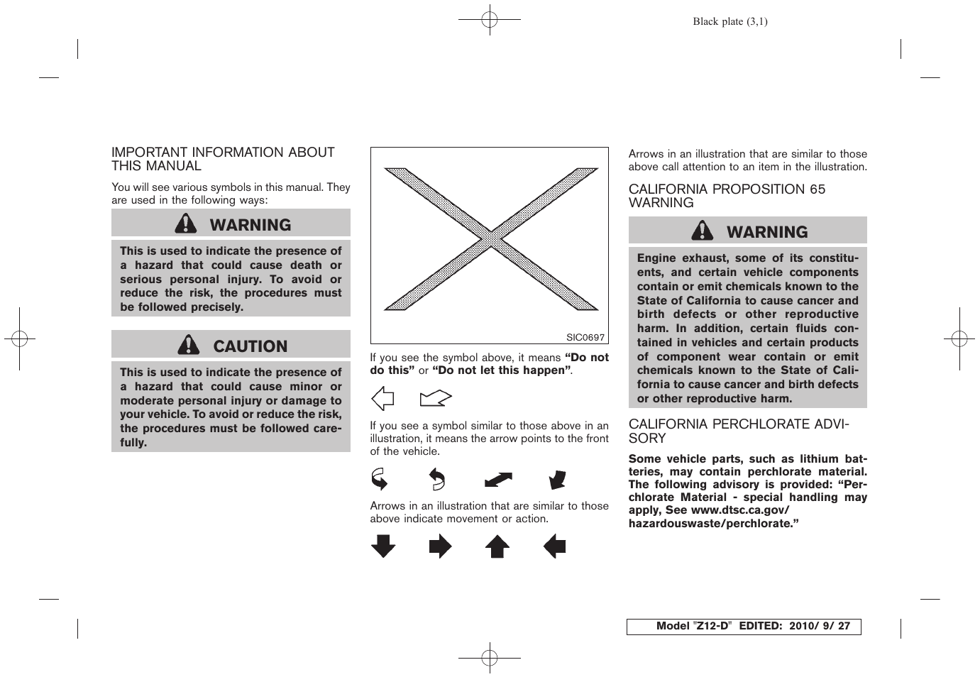 Warning, Caution | NISSAN 2011 Cube User Manual | Page 3 / 345