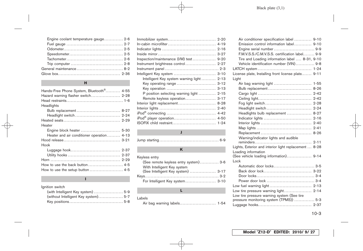 NISSAN 2011 Cube User Manual | Page 339 / 345