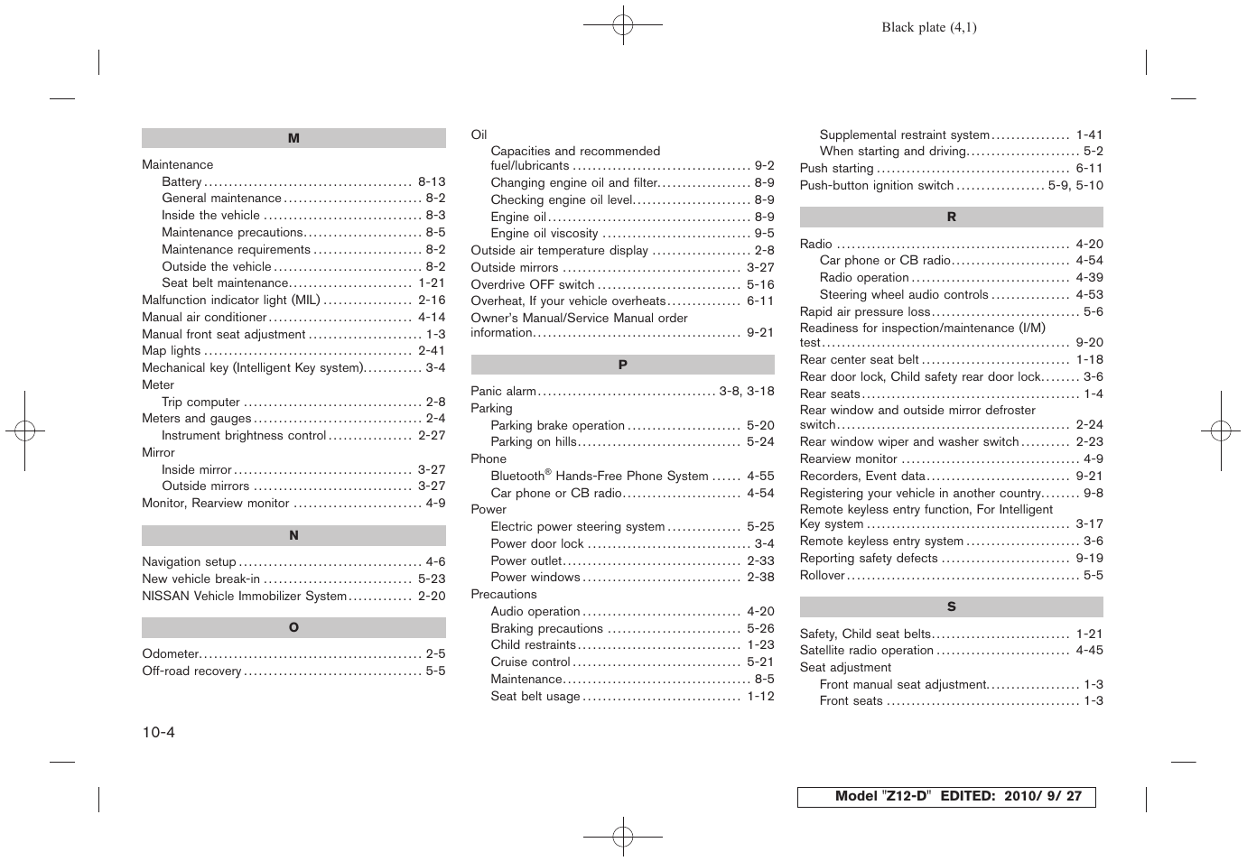 NISSAN 2011 Cube User Manual | Page 340 / 345