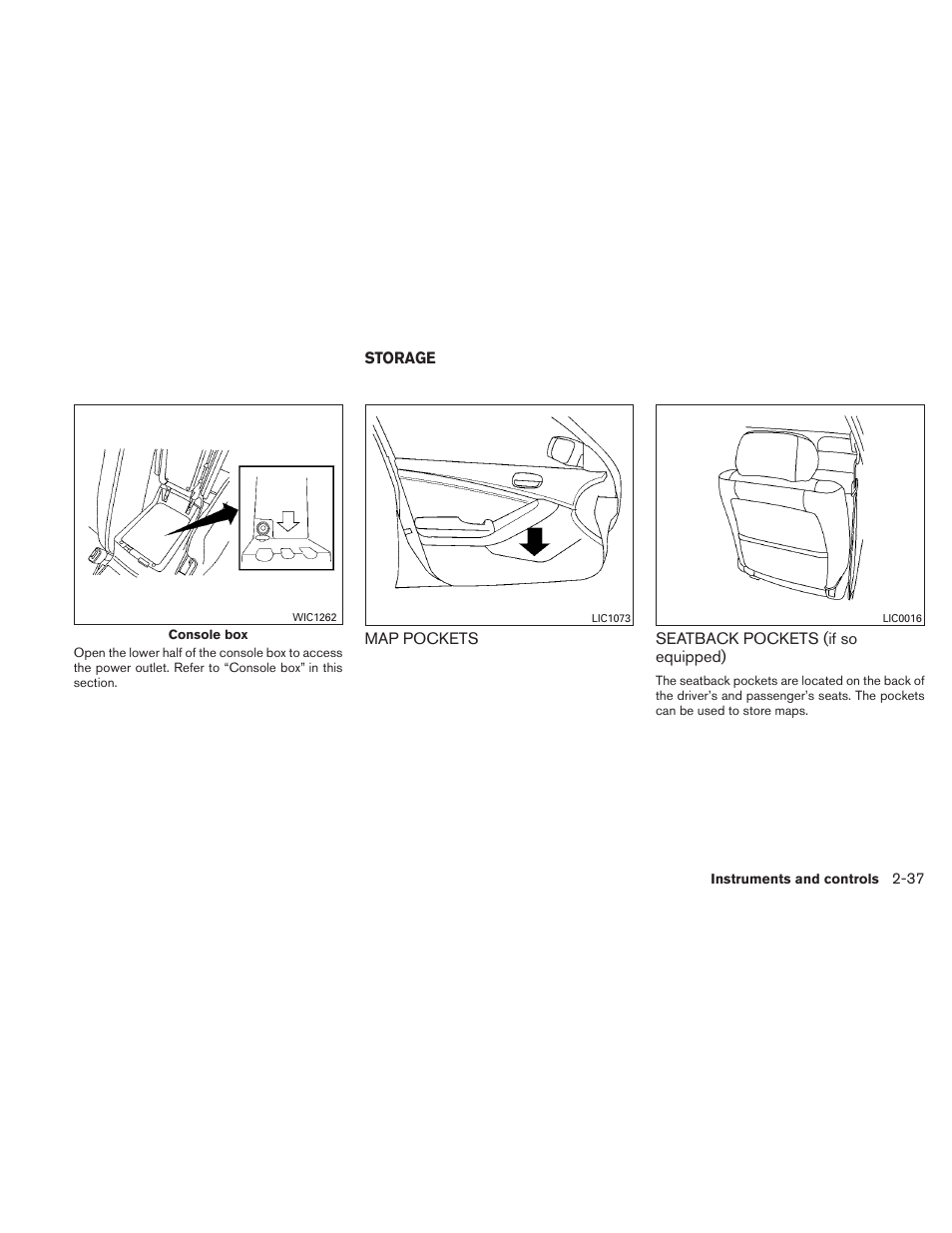 Storage -37 | NISSAN 2011 Altima User Manual | Page 116 / 446