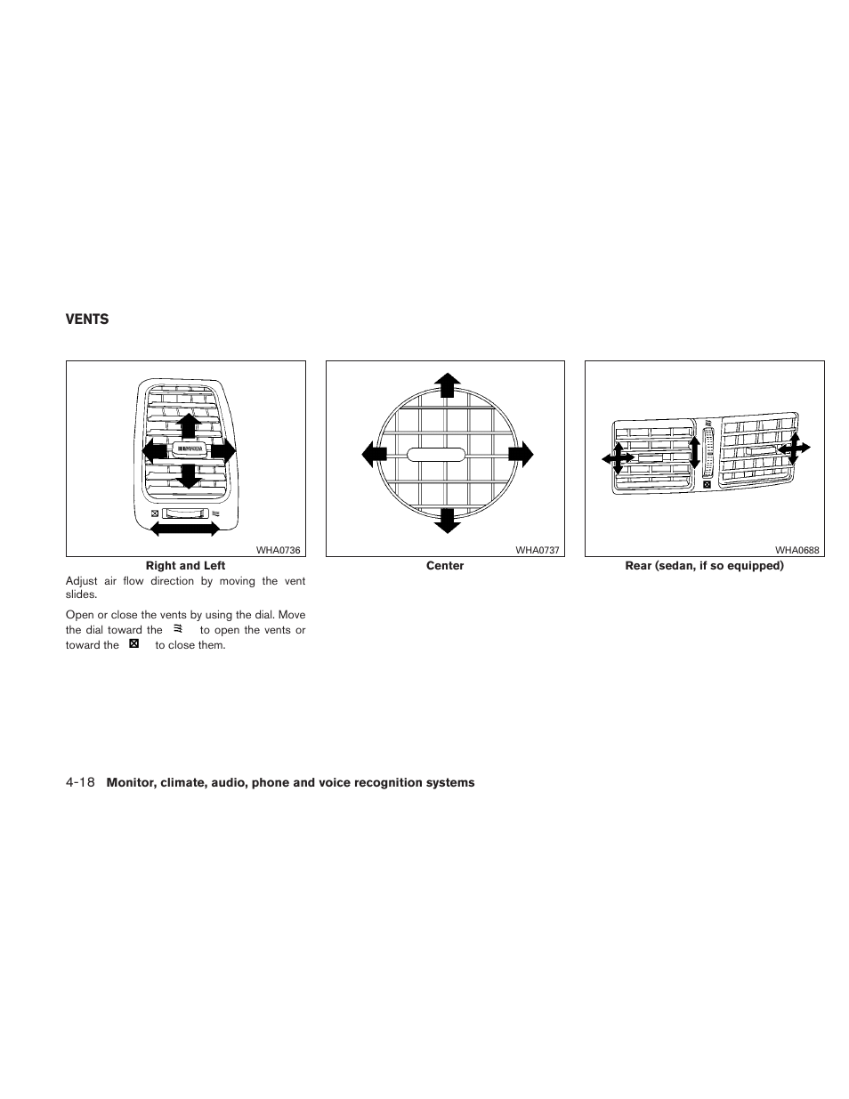 Vents -18 | NISSAN 2011 Altima User Manual | Page 185 / 446