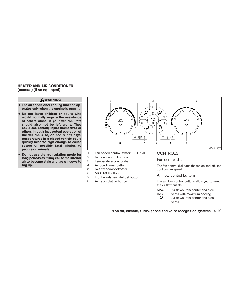 Controls -19 | NISSAN 2011 Altima User Manual | Page 186 / 446