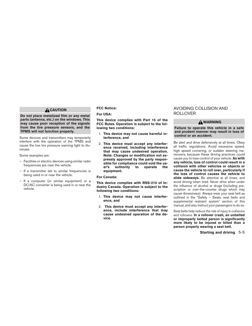 Avoiding collision and rollover -5 | NISSAN 2011 Altima User Manual | Page 312 / 446