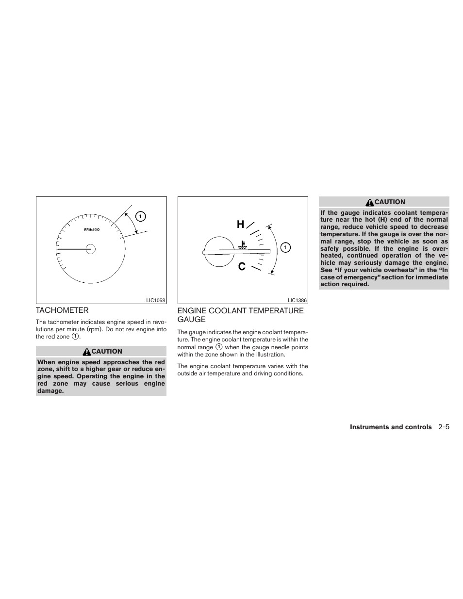 Tachometer -5 engine coolant temperature gauge -5 | NISSAN 2011 Altima User Manual | Page 84 / 446