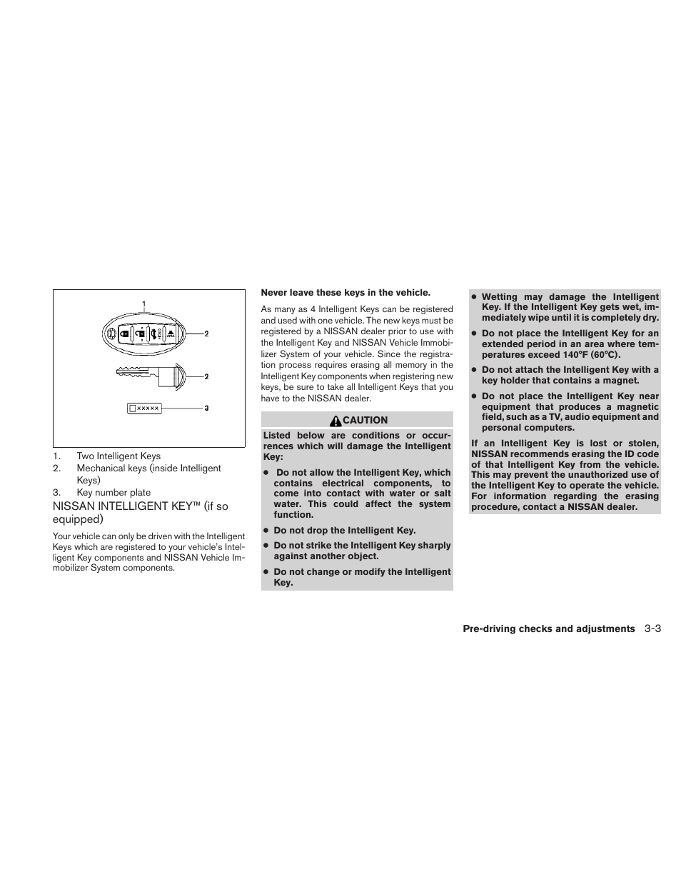 Nissan intelligent key™ (if so equipped) -3 | NISSAN 2010 Sentra User Manual | Page 120 / 331