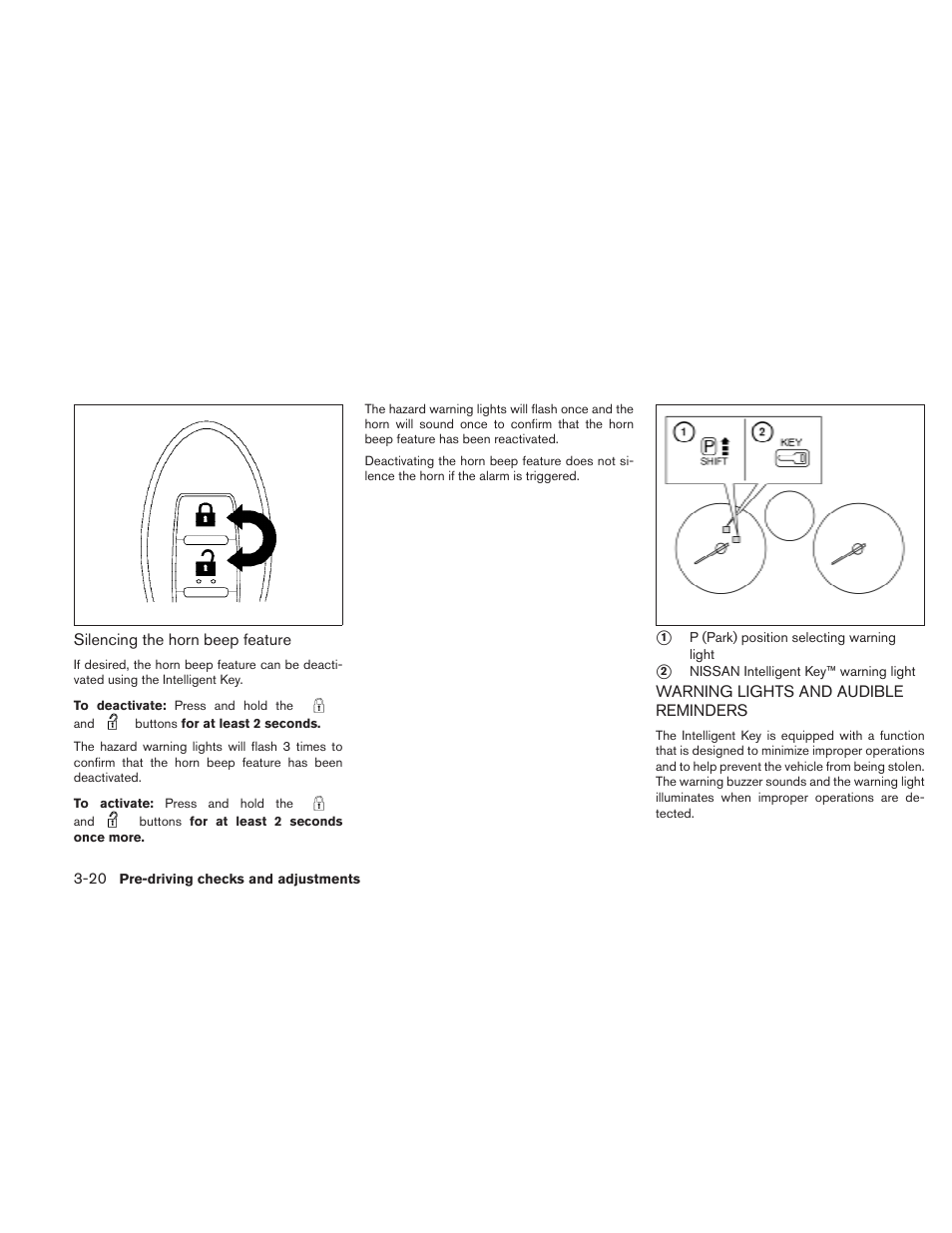 Warning lights and audible reminders -20 | NISSAN 2010 Sentra User Manual | Page 137 / 331