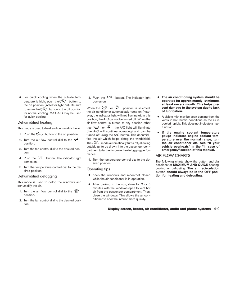 Air flow charts -9 | NISSAN 2010 Sentra User Manual | Page 156 / 331