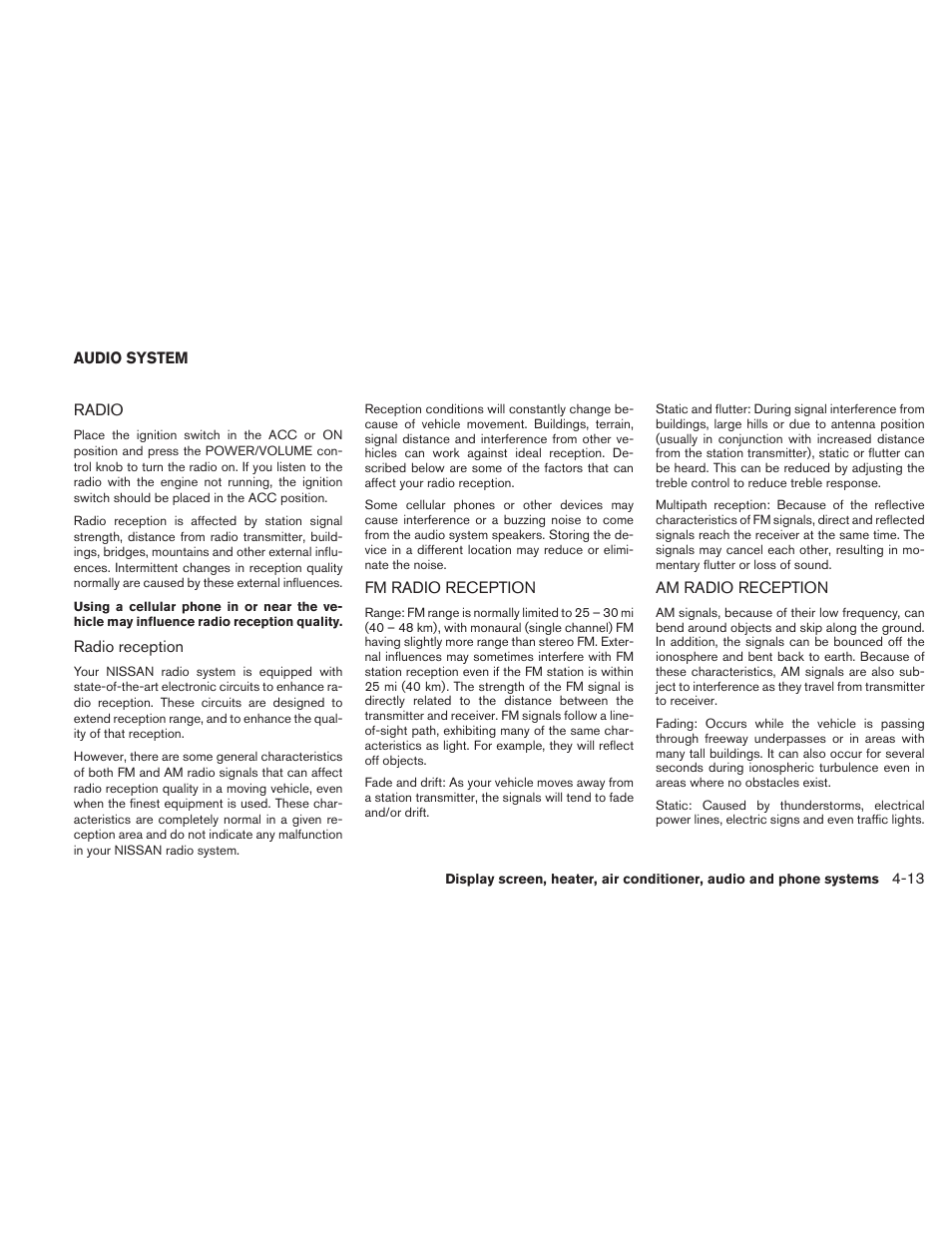Audio system -13 | NISSAN 2010 Sentra User Manual | Page 160 / 331
