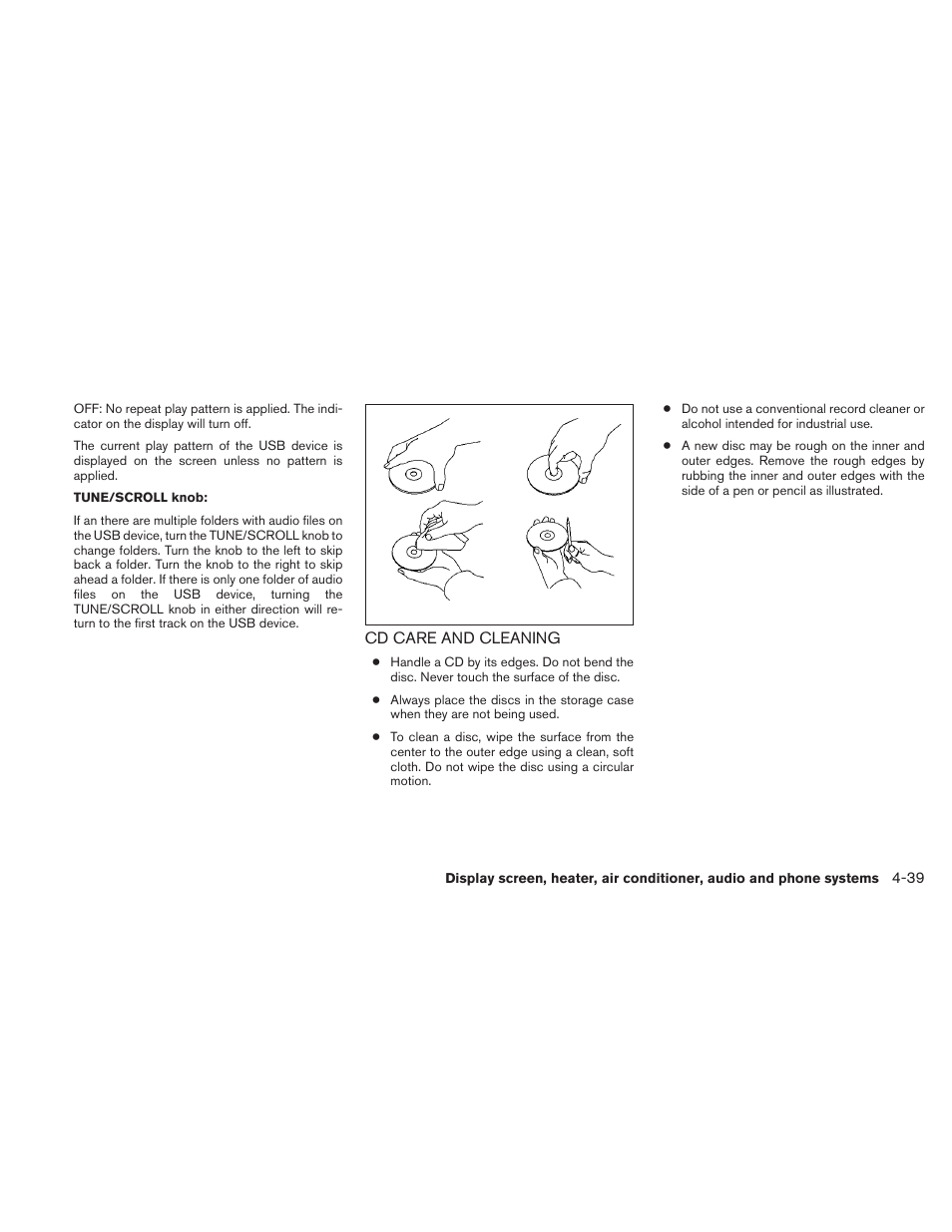 Cd care and cleaning -39 | NISSAN 2010 Sentra User Manual | Page 186 / 331