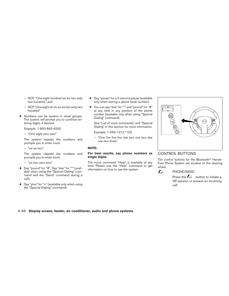 Control buttons -46 | NISSAN 2010 Sentra User Manual | Page 193 / 331