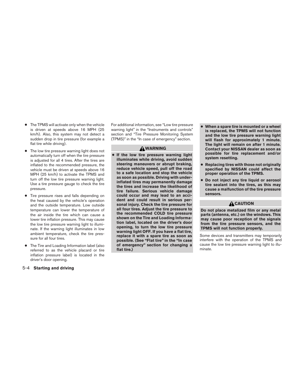 NISSAN 2010 Sentra User Manual | Page 207 / 331