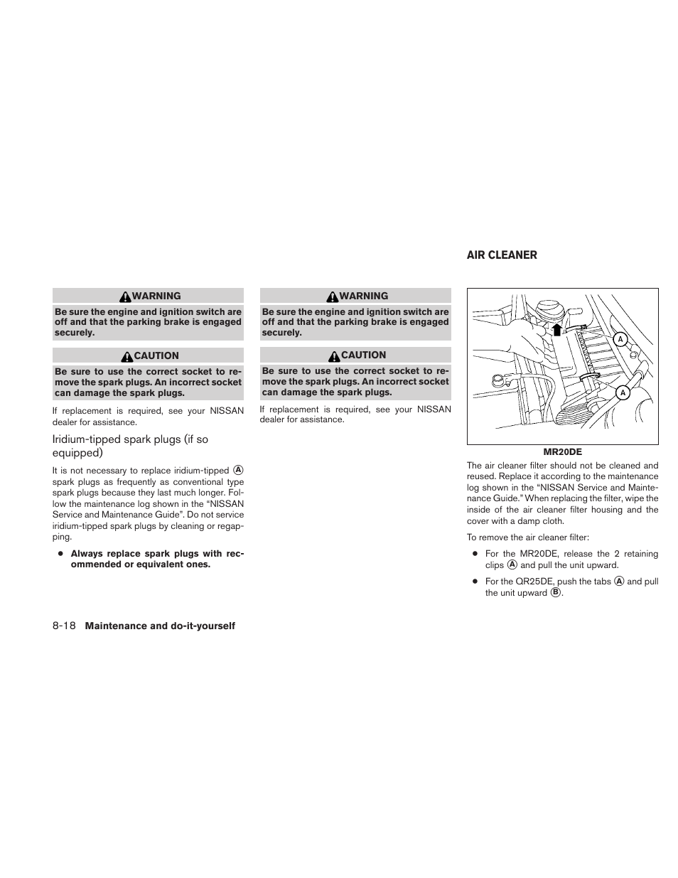 Air cleaner -18 | NISSAN 2010 Sentra User Manual | Page 271 / 331