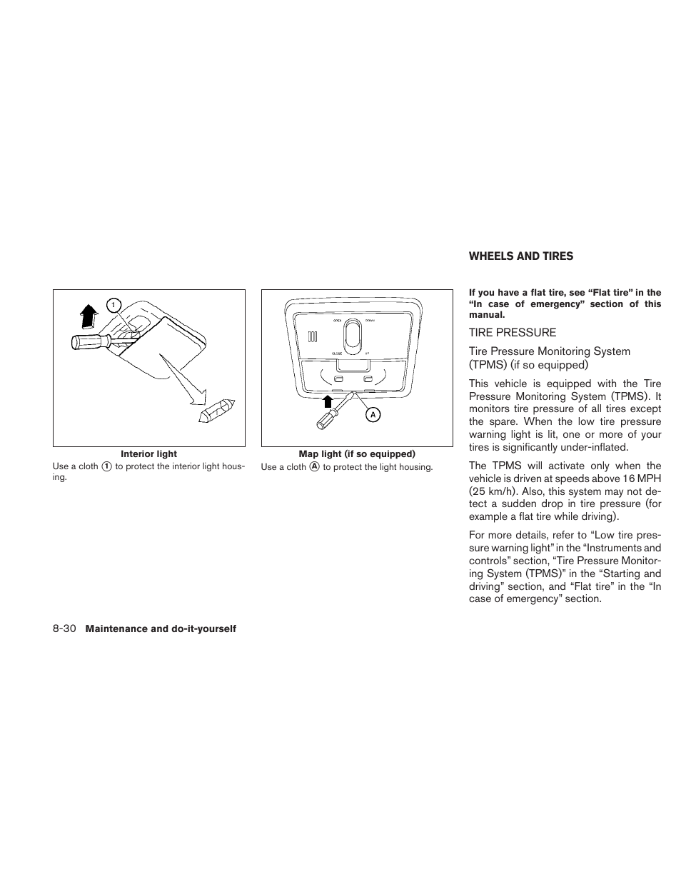 Wheels and tires -30, Tire pressure -30 | NISSAN 2010 Sentra User Manual | Page 283 / 331