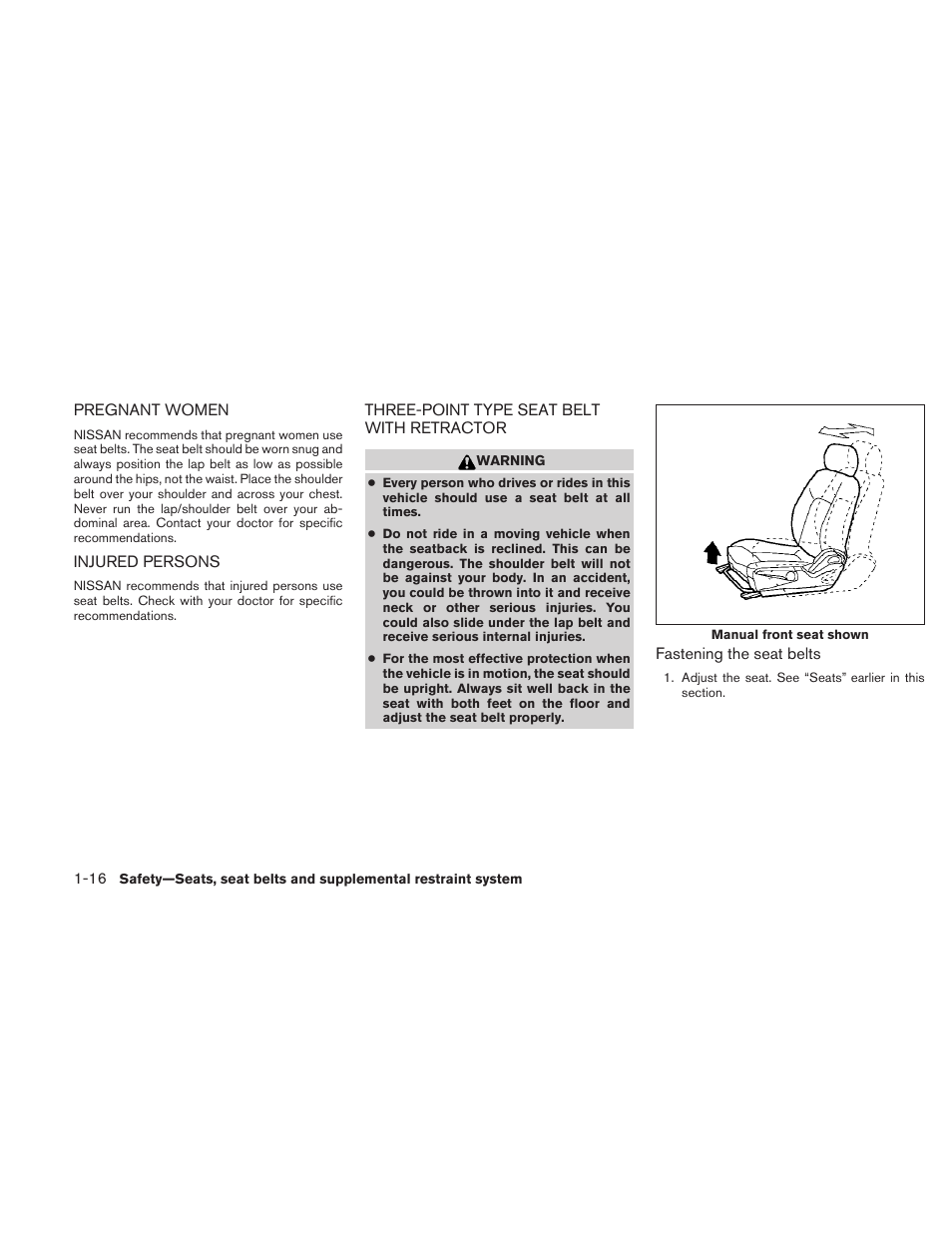 NISSAN 2010 Sentra User Manual | Page 33 / 331