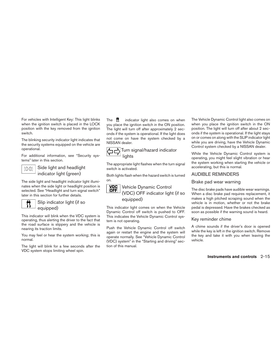 Audible reminders -15 | NISSAN 2010 Sentra User Manual | Page 92 / 331