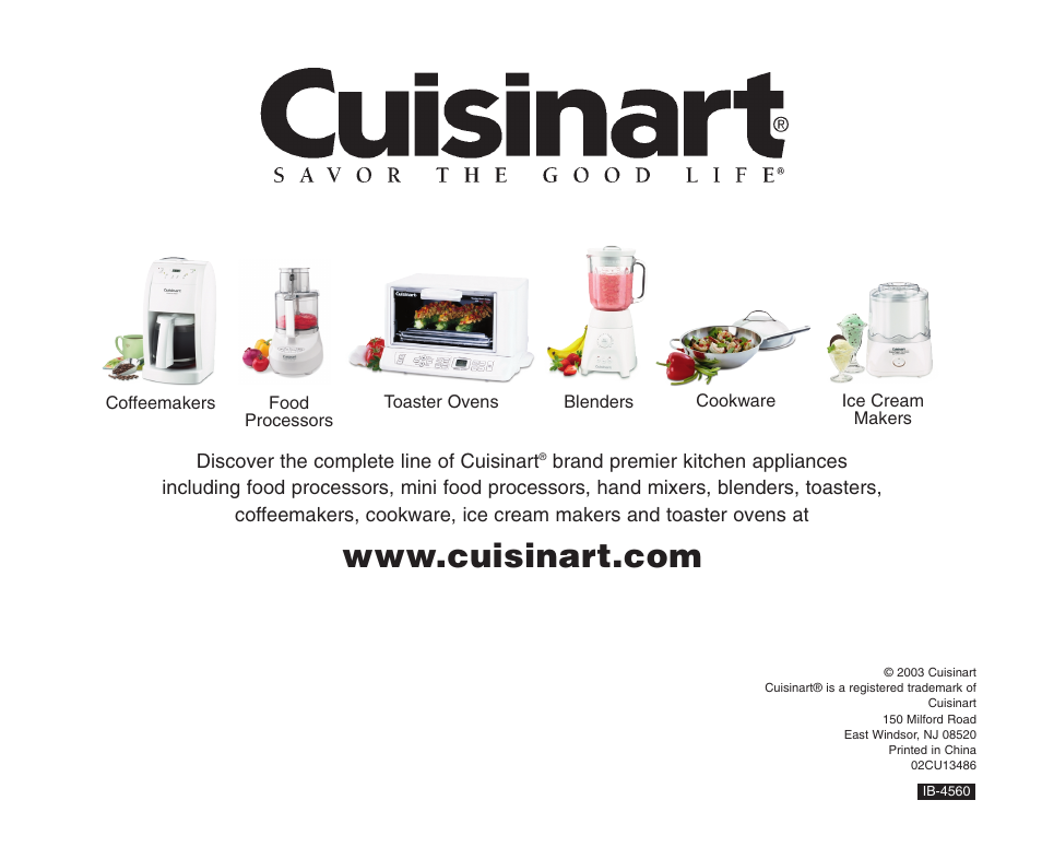 Cuisinart CPT-20 User Manual | Page 8 / 8