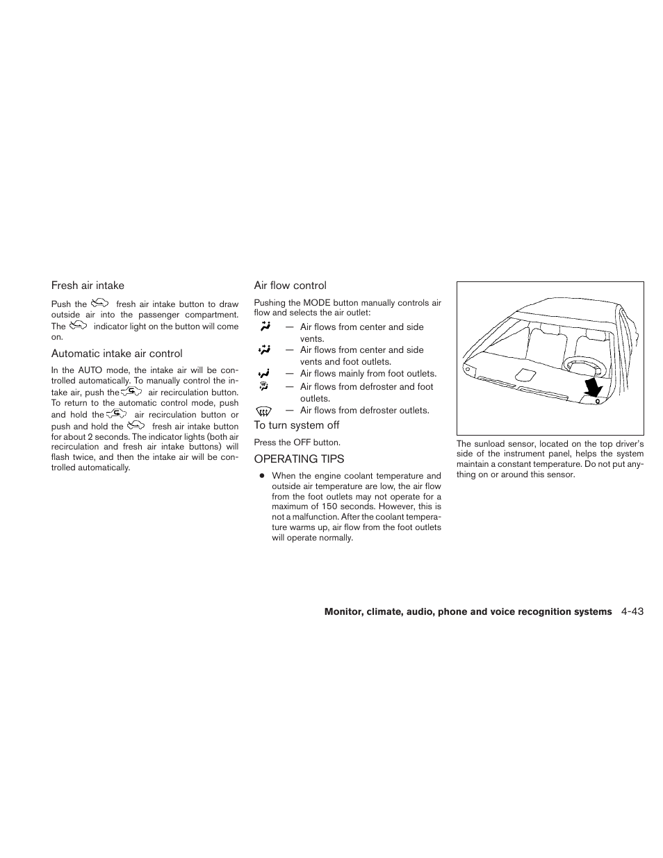 Operating tips -43 | NISSAN 2010 Maxima User Manual | Page 203 / 457