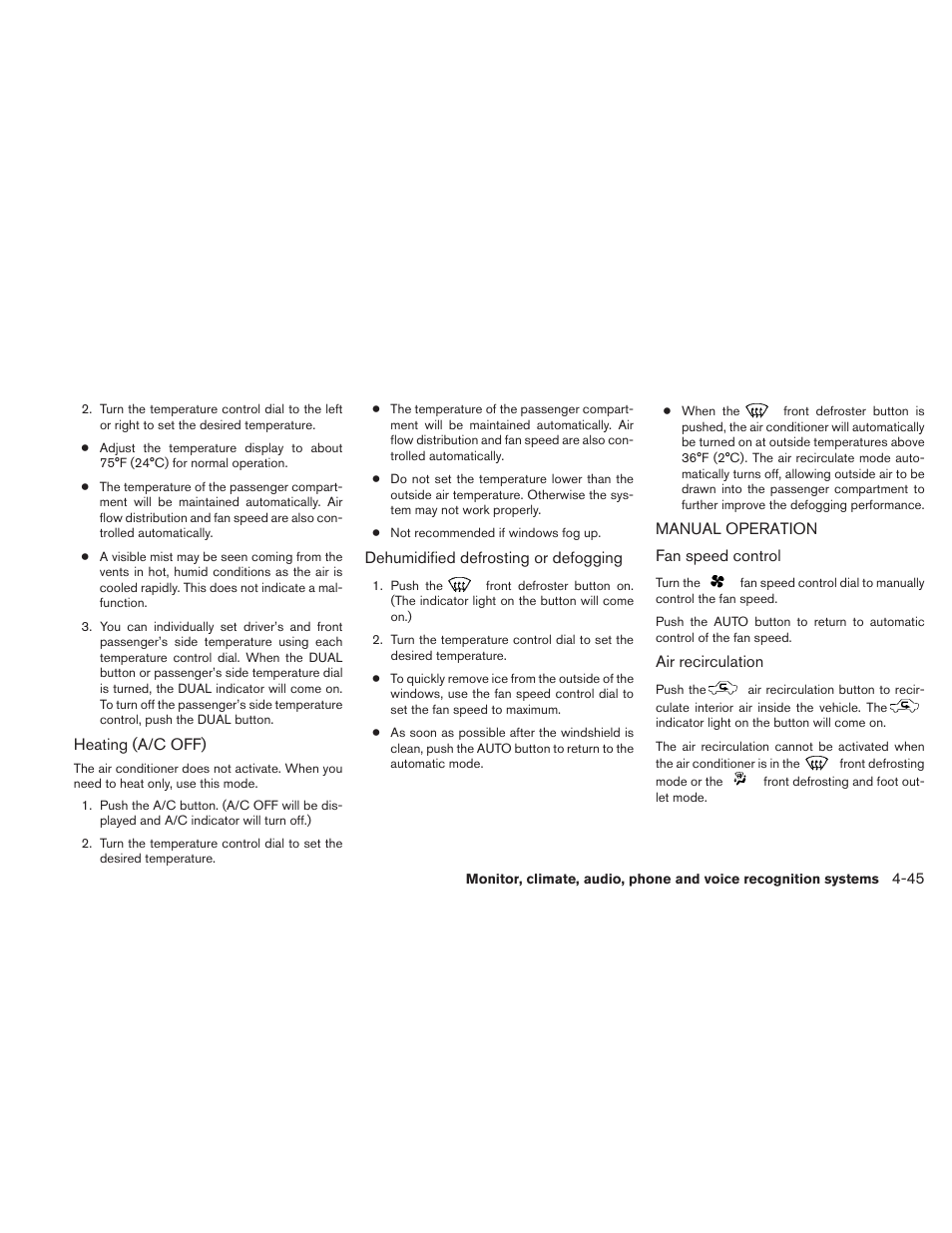 Manual operation -45 | NISSAN 2010 Maxima User Manual | Page 205 / 457