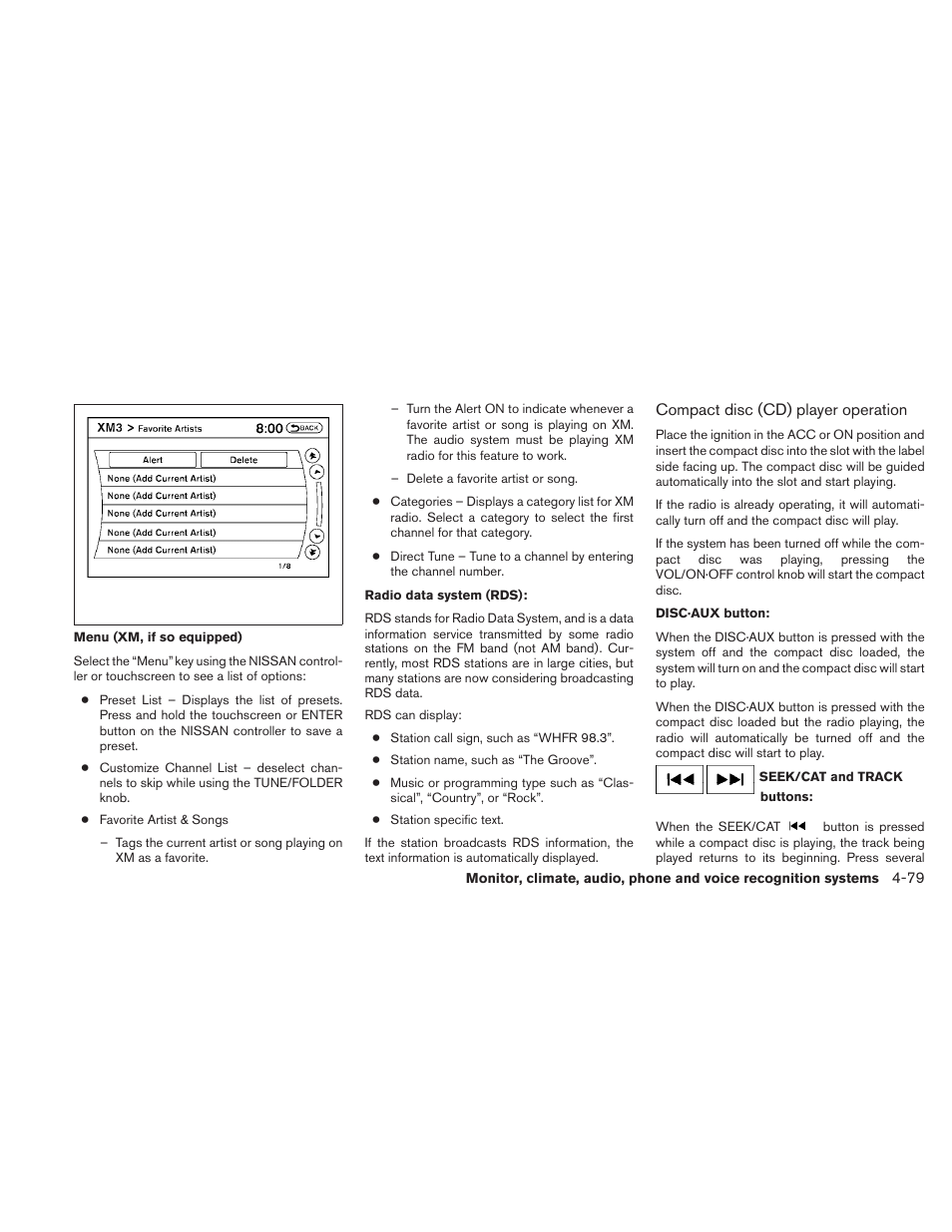 NISSAN 2010 Maxima User Manual | Page 239 / 457