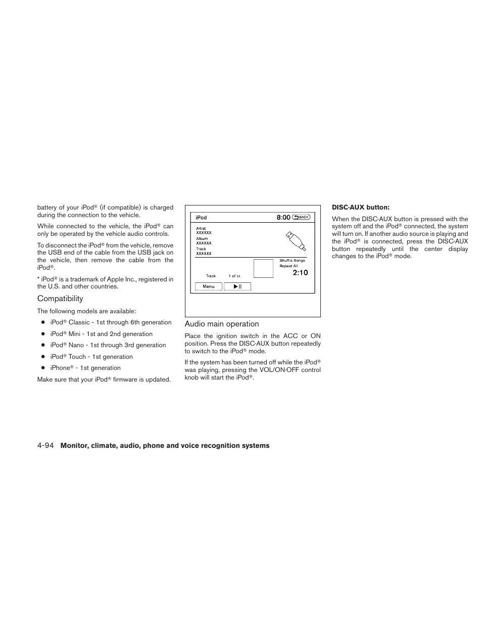 NISSAN 2010 Maxima User Manual | Page 254 / 457