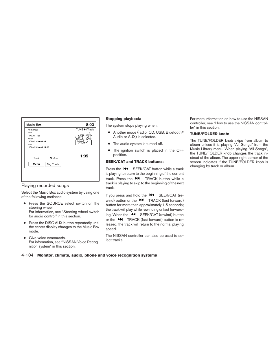 NISSAN 2010 Maxima User Manual | Page 264 / 457