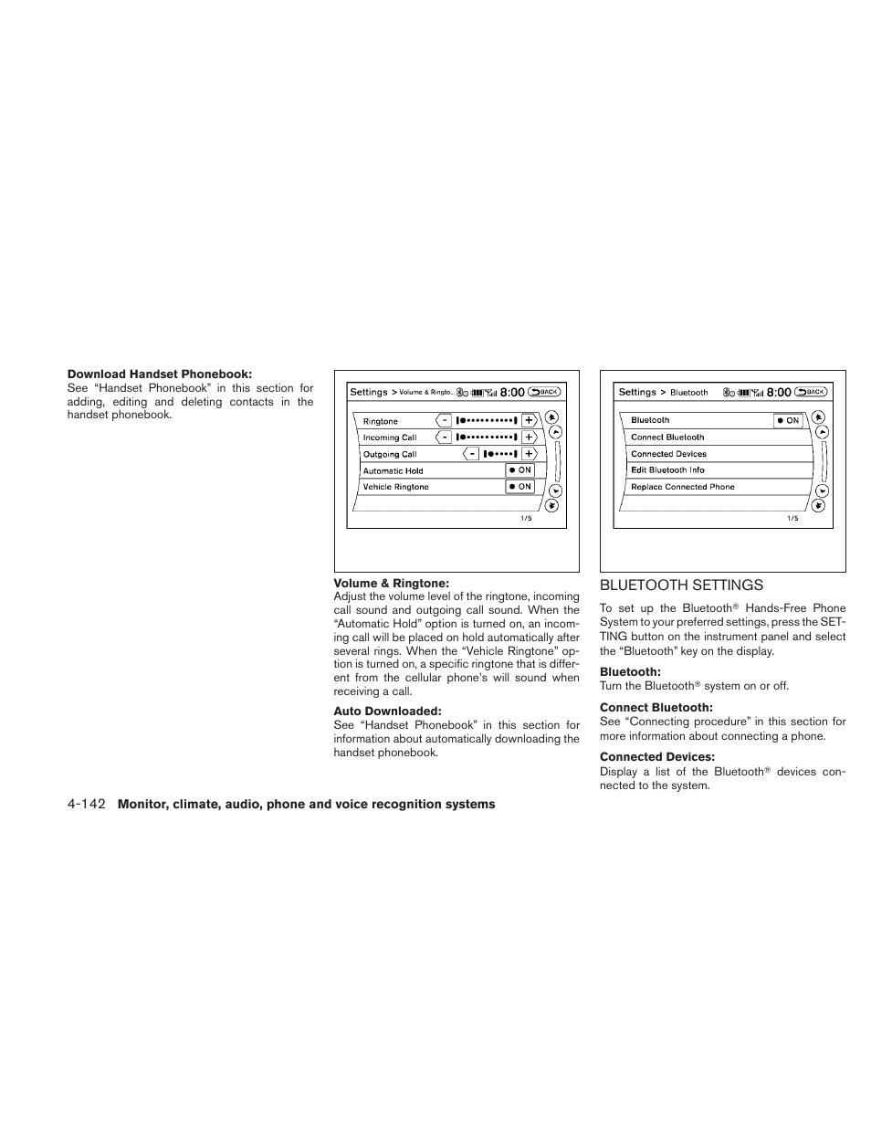 Bluetooth settings -142 | NISSAN 2010 Maxima User Manual | Page 302 / 457