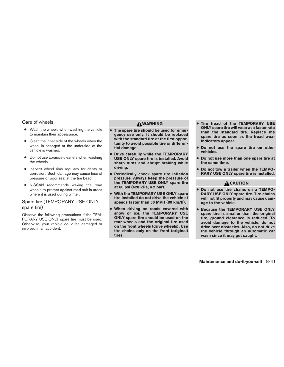 NISSAN 2010 Maxima User Manual | Page 419 / 457
