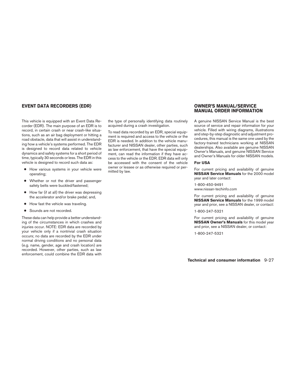 NISSAN 2010 Maxima User Manual | Page 447 / 457