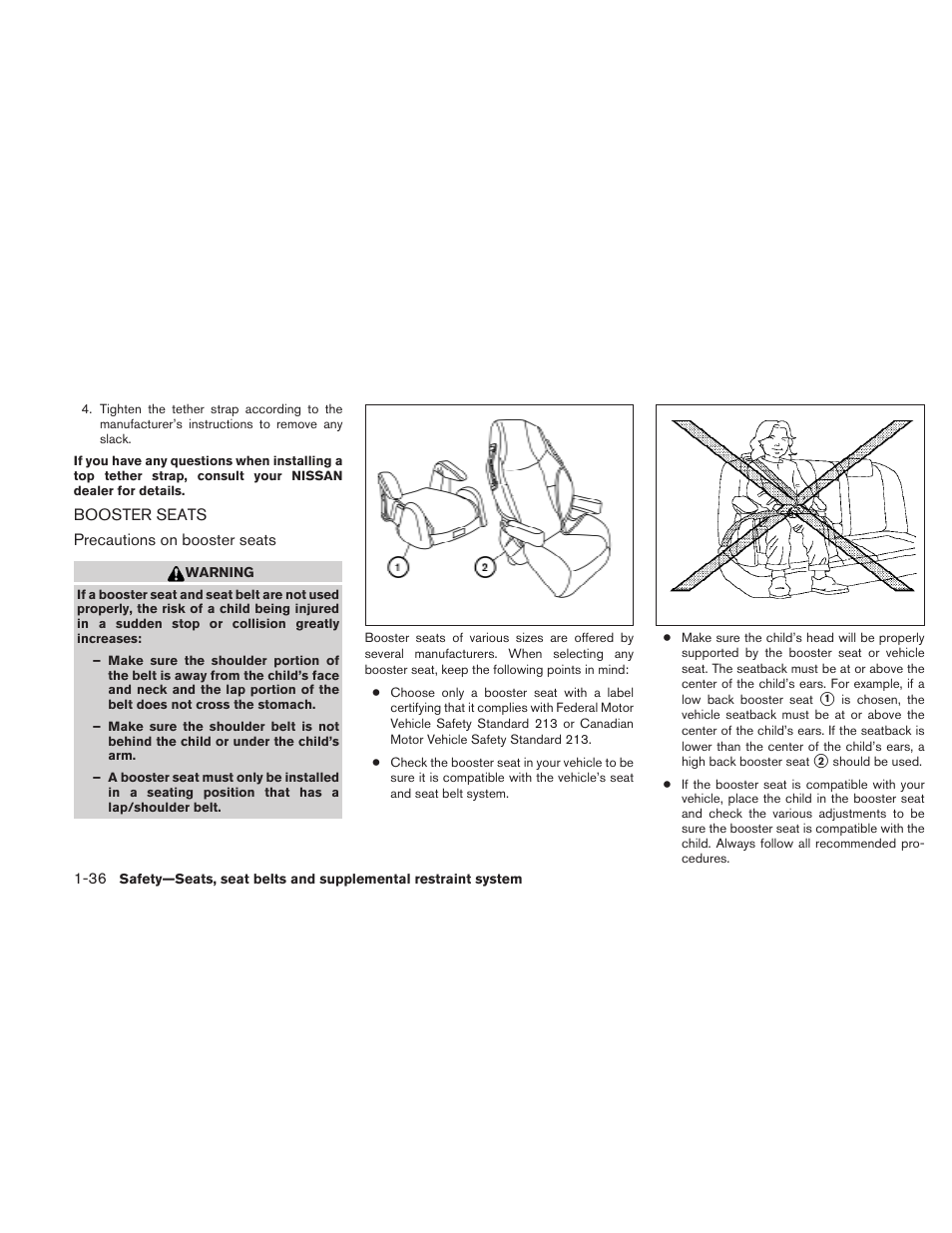 Booster seats -36 | NISSAN 2010 Maxima User Manual | Page 52 / 457