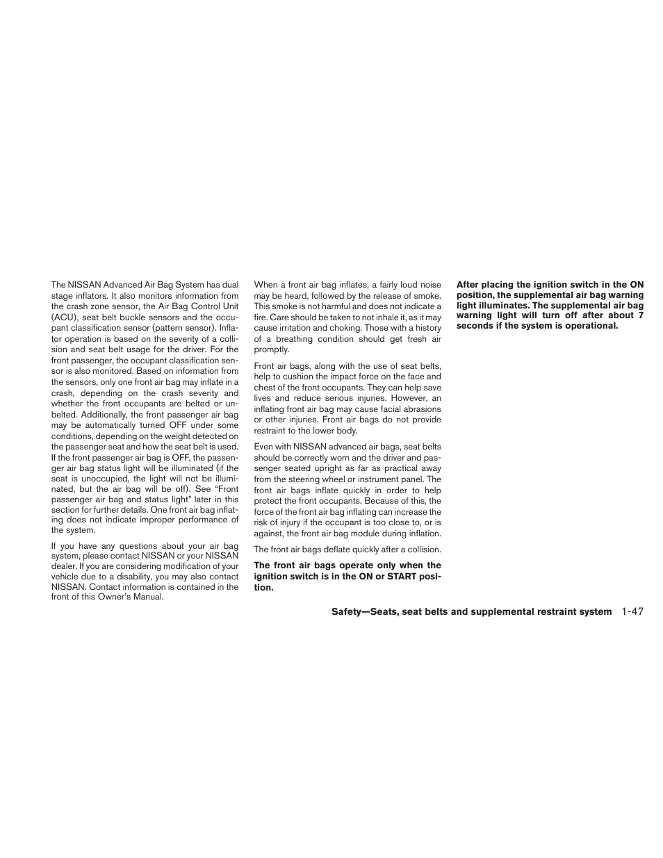 NISSAN 2010 Maxima User Manual | Page 63 / 457
