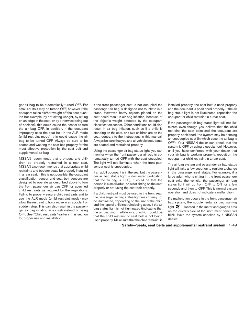 NISSAN 2010 Maxima User Manual | Page 65 / 457