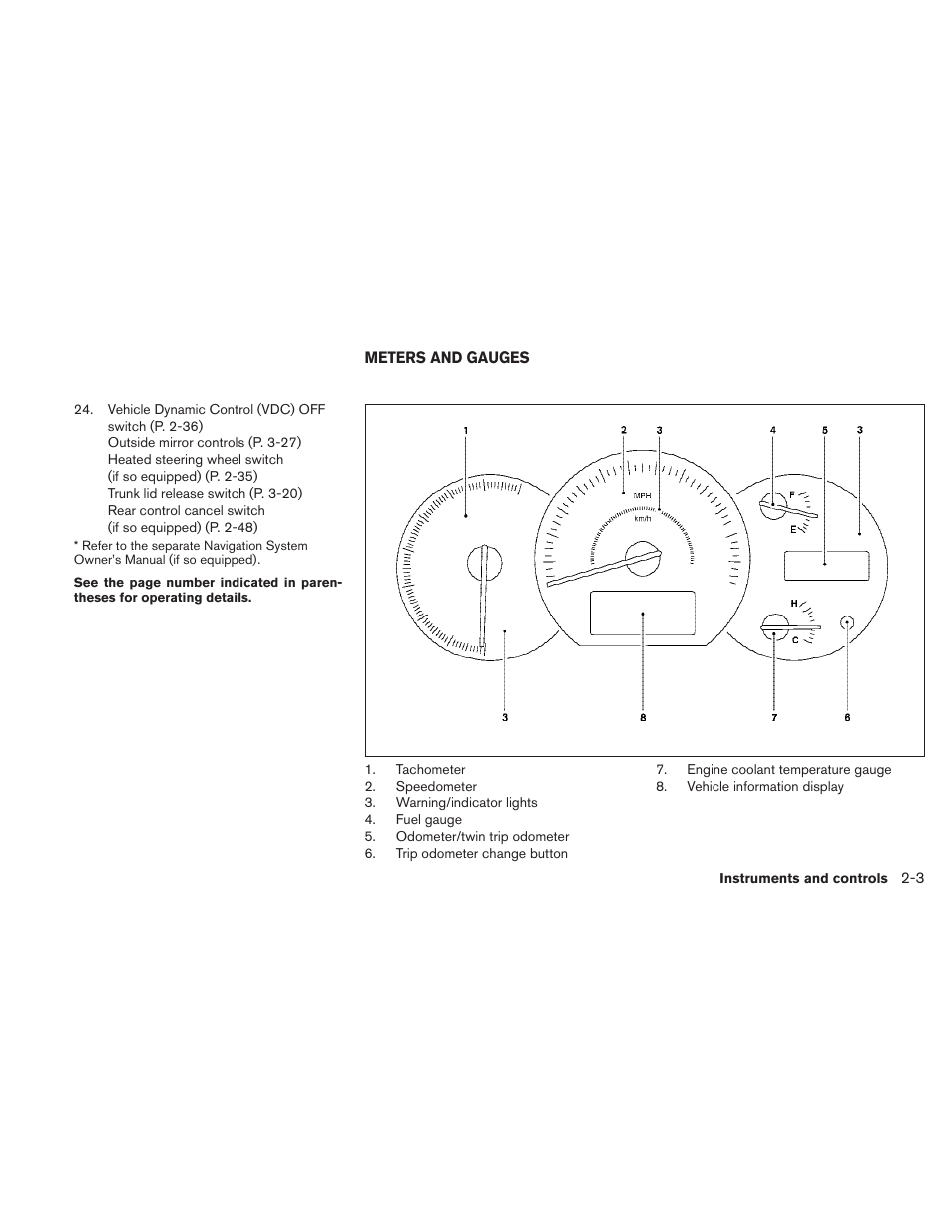 Meters and gauges -3 | NISSAN 2010 Maxima User Manual | Page 75 / 457