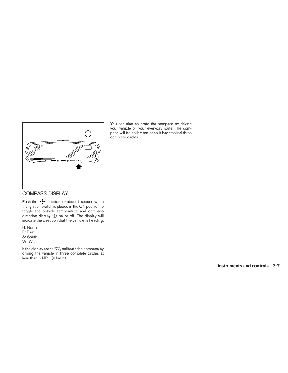 Compass display -7 | NISSAN 2010 Maxima User Manual | Page 79 / 457
