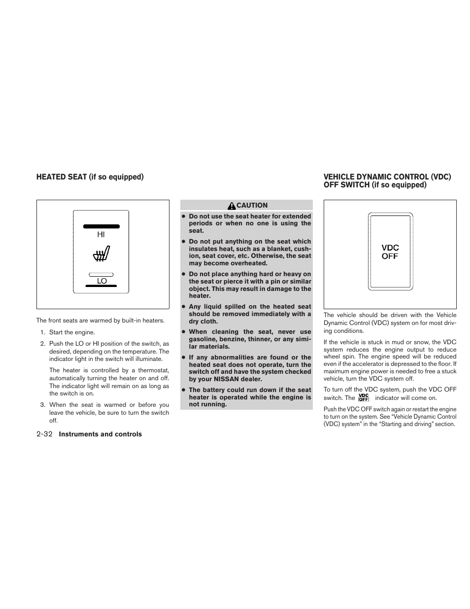 If so equipped) -32 | NISSAN 2010 Frontier User Manual | Page 124 / 373