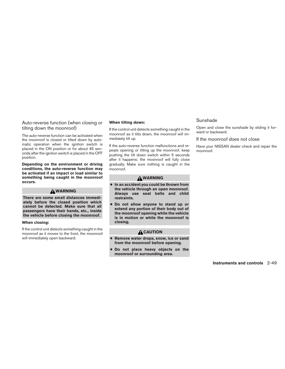 NISSAN 2010 Frontier User Manual | Page 141 / 373