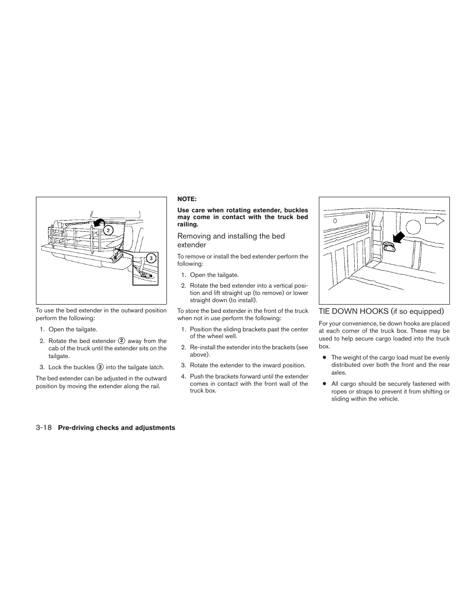 Tie down hooks (if so equipped) -18 | NISSAN 2010 Frontier User Manual | Page 164 / 373