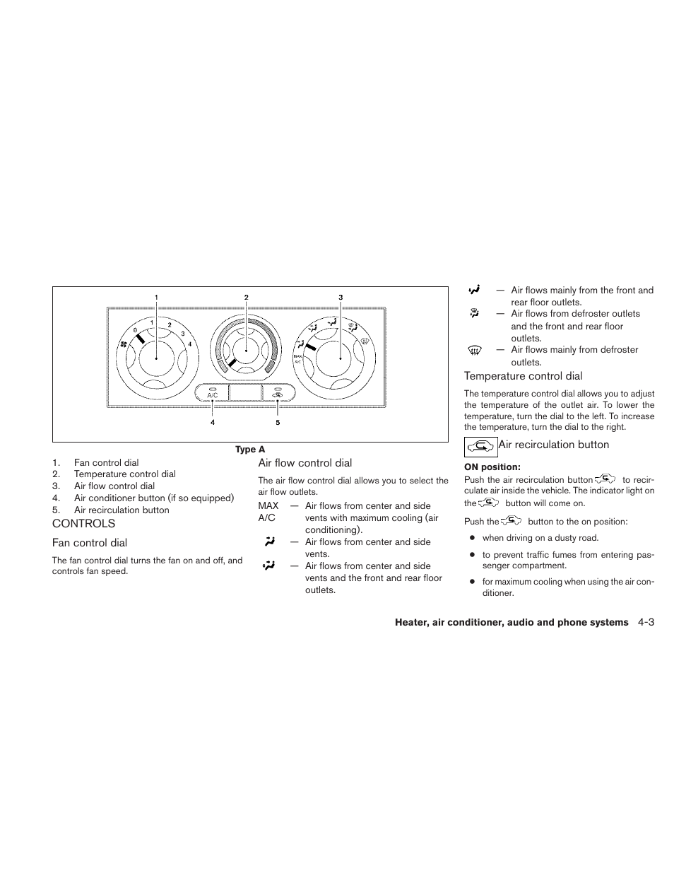 Controls -3 | NISSAN 2010 Frontier User Manual | Page 169 / 373