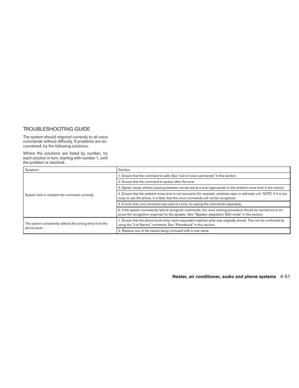 Troubleshooting guide -51, Troubleshooting guide | NISSAN 2010 Frontier User Manual | Page 217 / 373