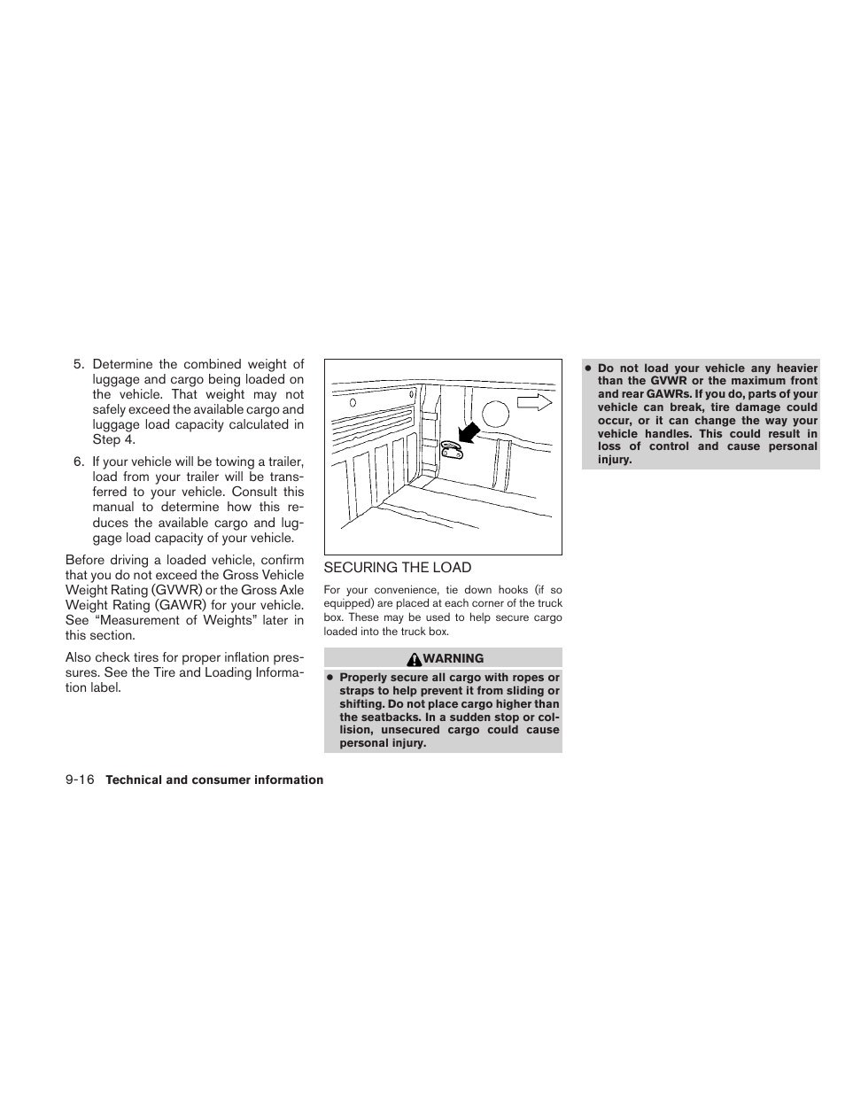 Securing the load -16 | NISSAN 2010 Frontier User Manual | Page 340 / 373