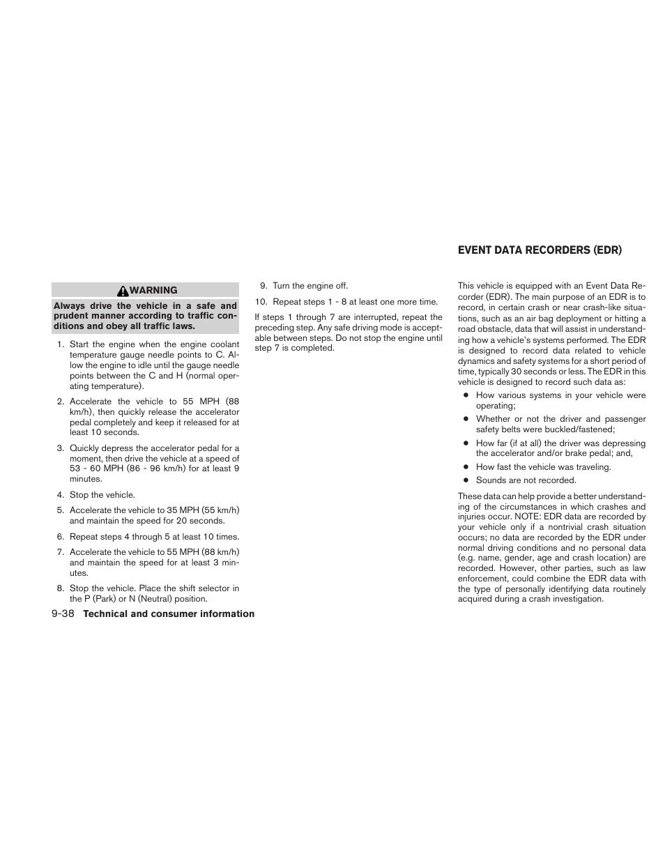 Event data recorders (edr) -38 | NISSAN 2010 Frontier User Manual | Page 362 / 373
