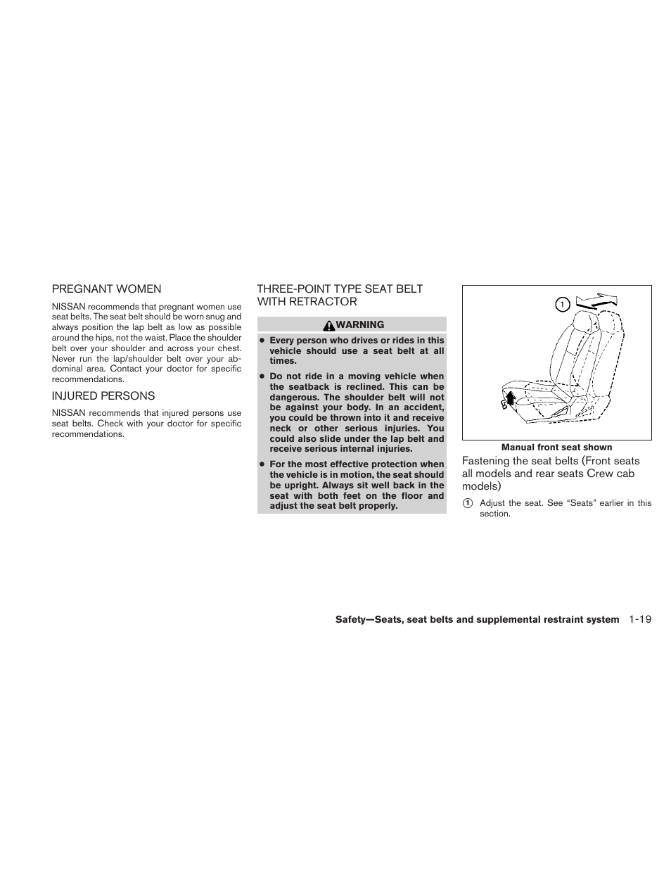 NISSAN 2010 Frontier User Manual | Page 37 / 373