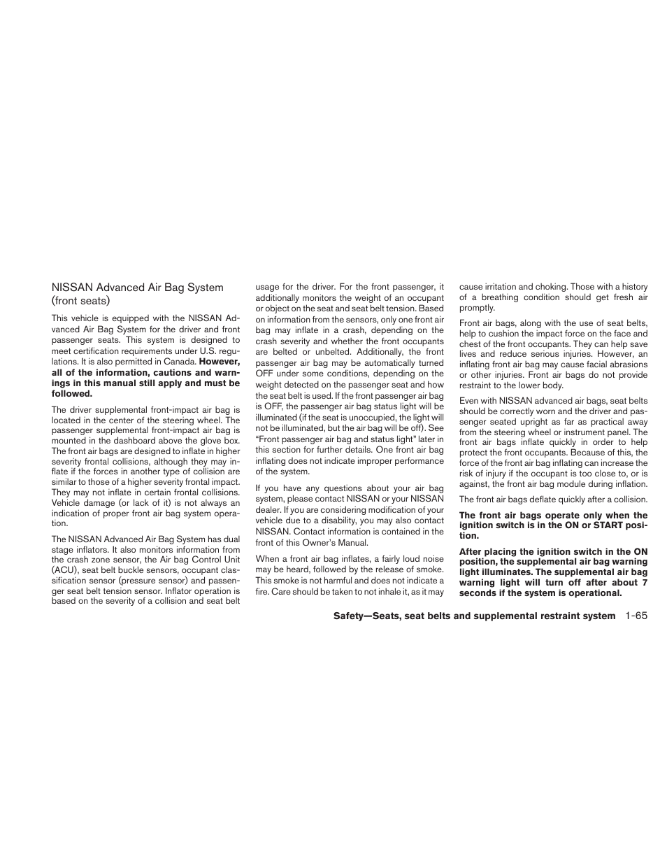 NISSAN 2010 Frontier User Manual | Page 83 / 373