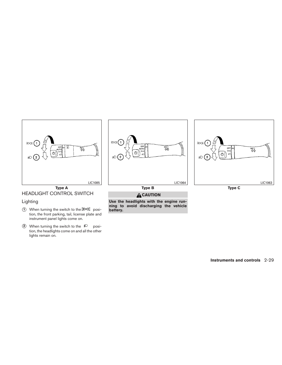 Headlight control switch -29 | NISSAN 2010 Altima User Manual | Page 106 / 438
