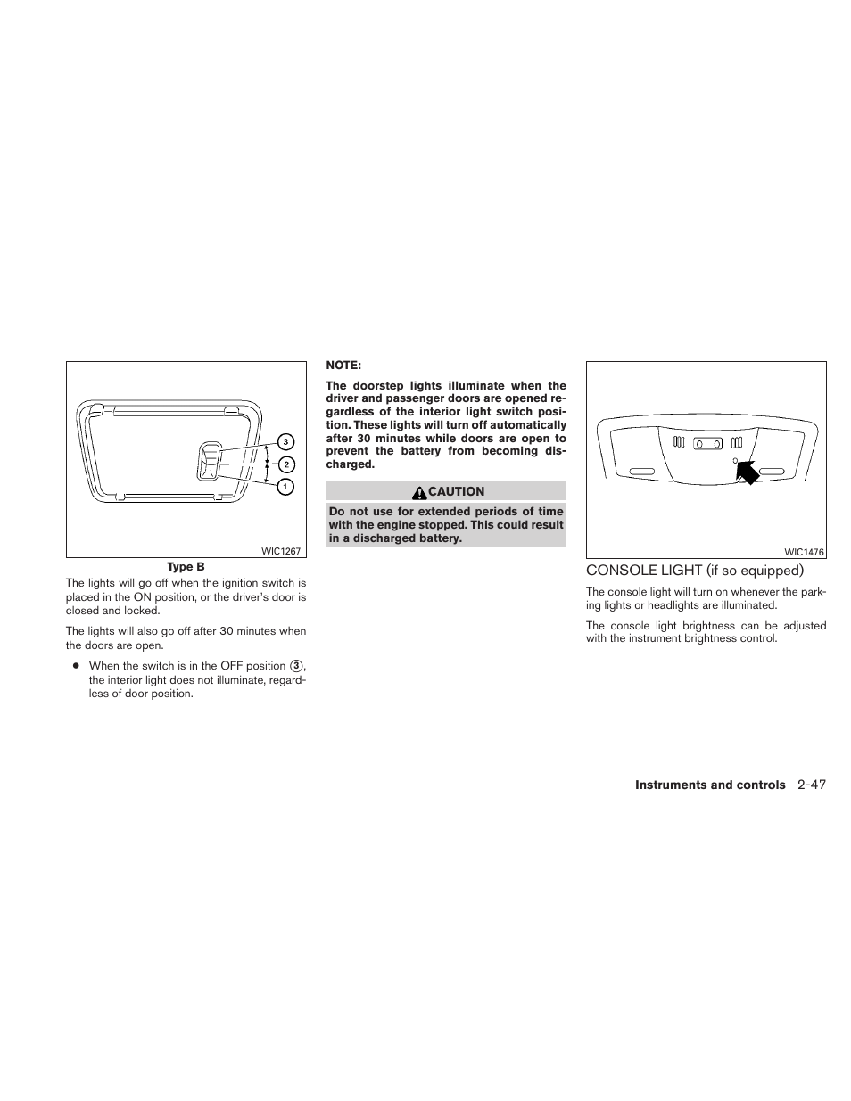 Console light (if so equipped) -47 | NISSAN 2010 Altima User Manual | Page 124 / 438