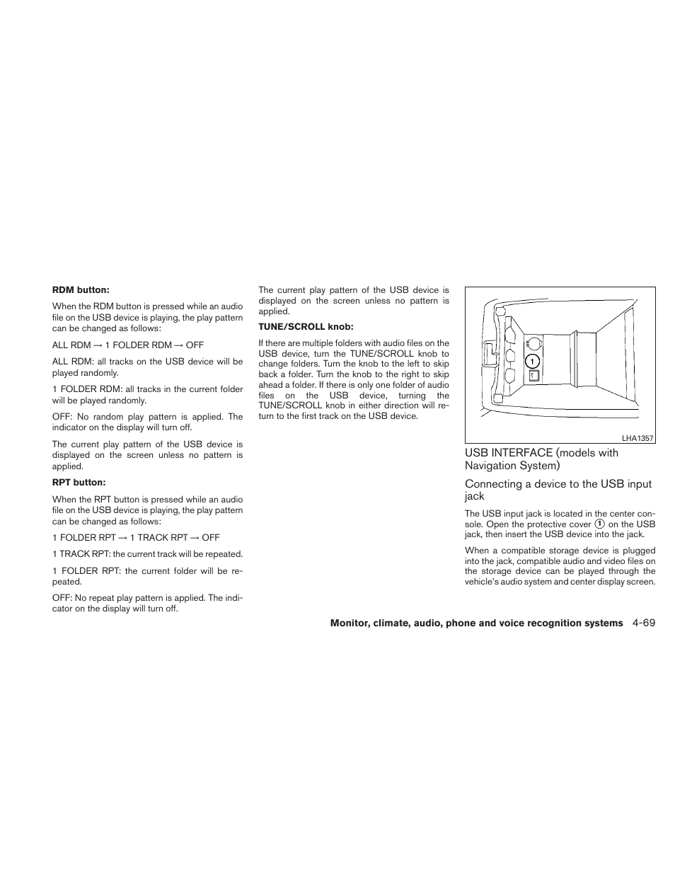 Usb interface (models with navigation system) -69 | NISSAN 2010 Altima User Manual | Page 230 / 438