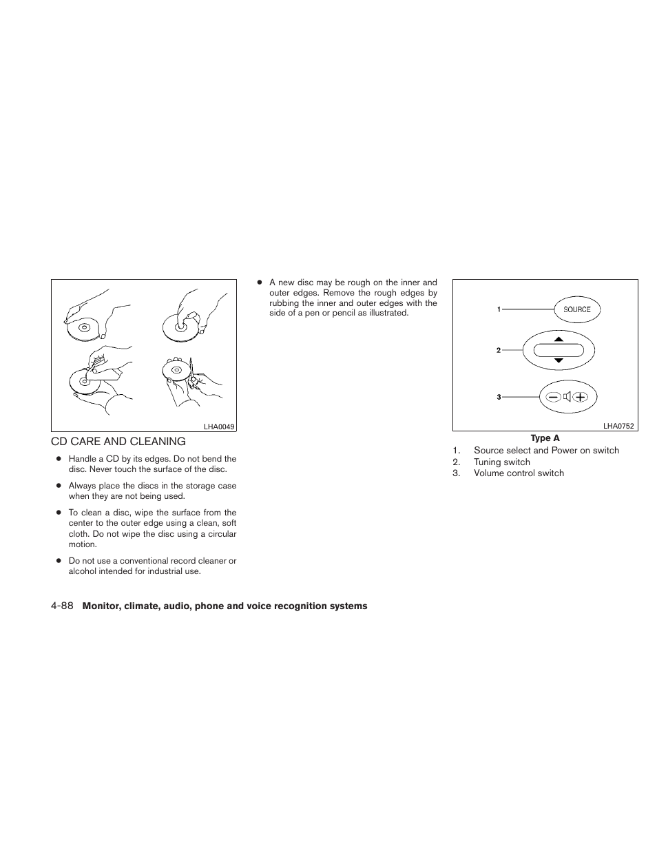 Cd care and cleaning -88 | NISSAN 2010 Altima User Manual | Page 249 / 438