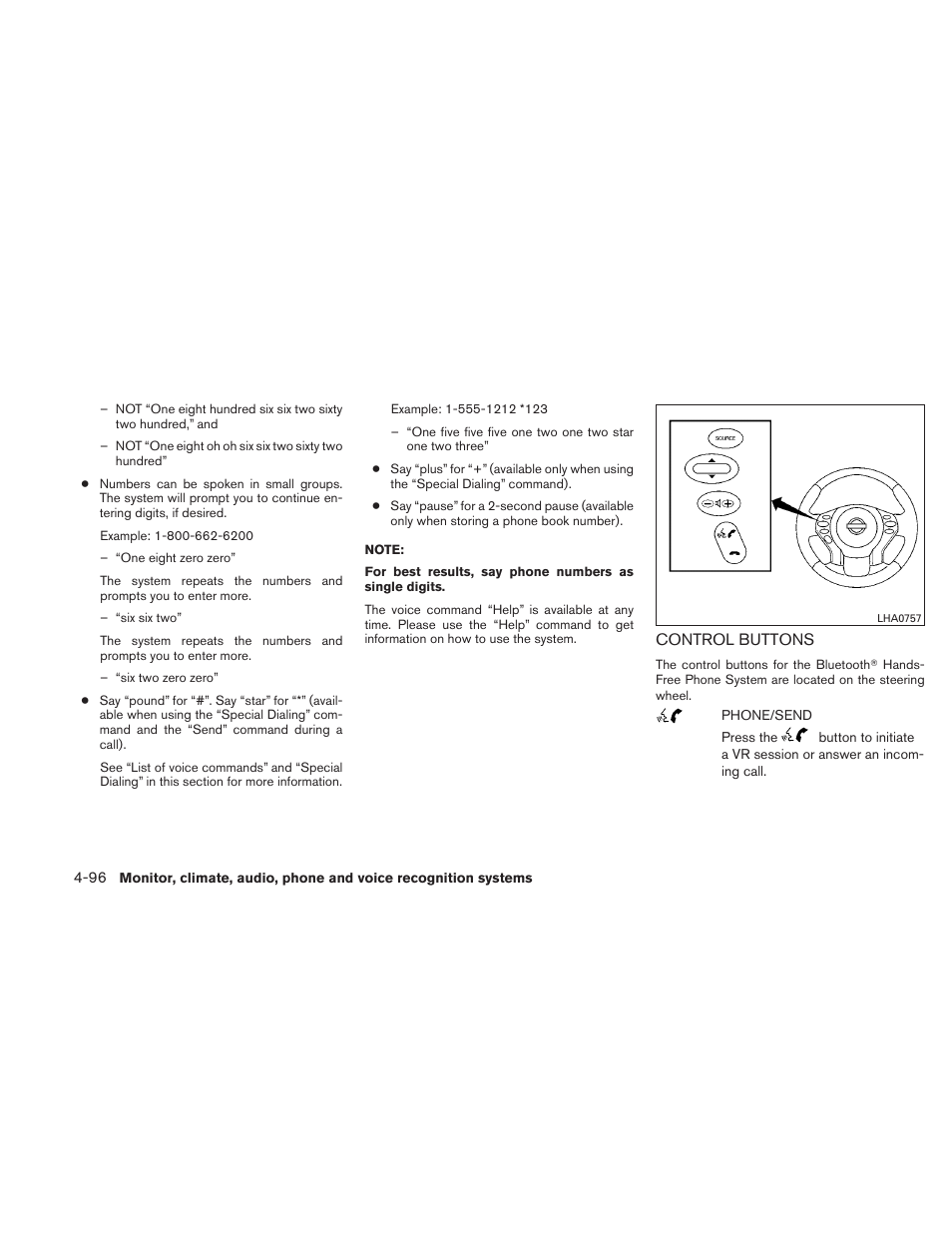 Control buttons -96 | NISSAN 2010 Altima User Manual | Page 257 / 438