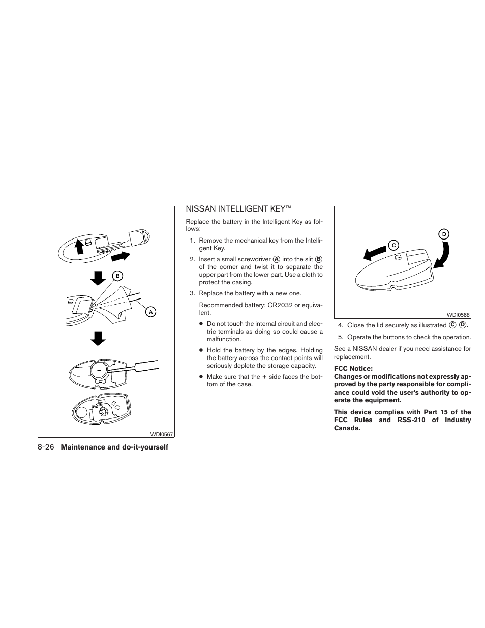 Nissan intelligent key™ -26 | NISSAN 2010 Altima User Manual | Page 379 / 438