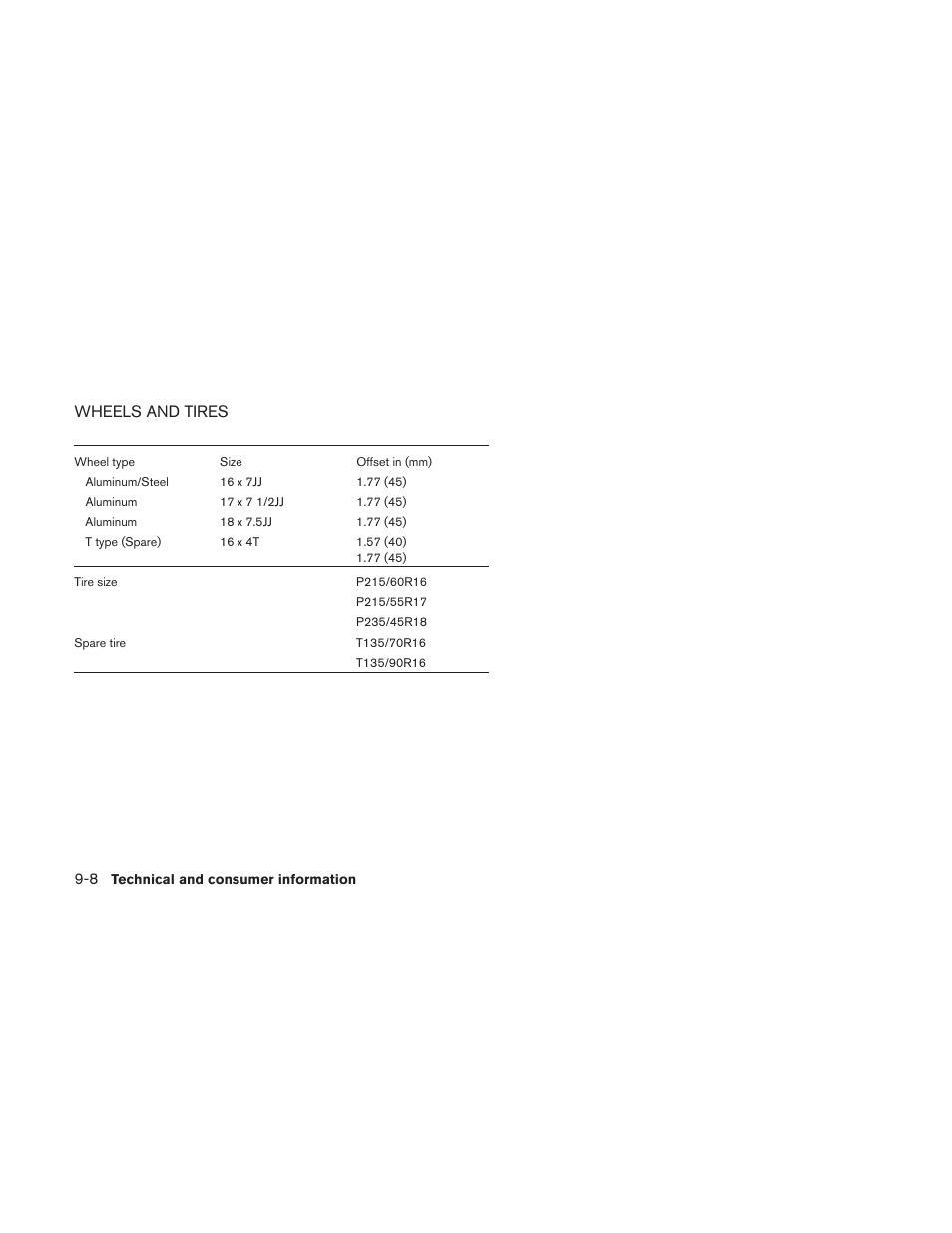 Wheels and tires -8, Wheels and tires | NISSAN 2010 Altima User Manual | Page 407 / 438