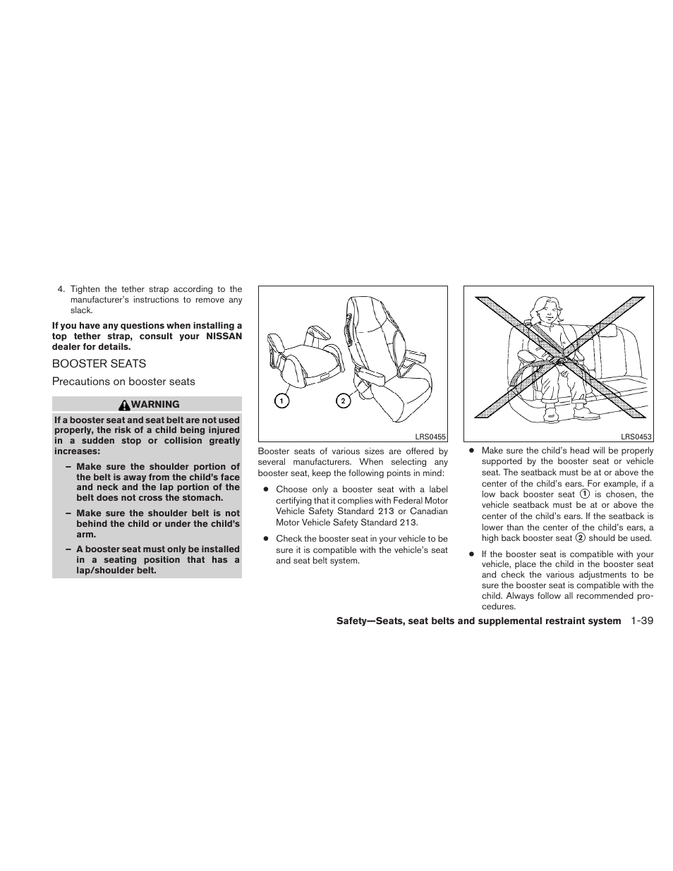 Booster seats -39 | NISSAN 2010 Altima User Manual | Page 58 / 438